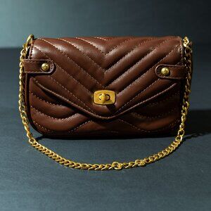 Verano Hill Mini Quilted Crossbody Bag - Brown NWOT